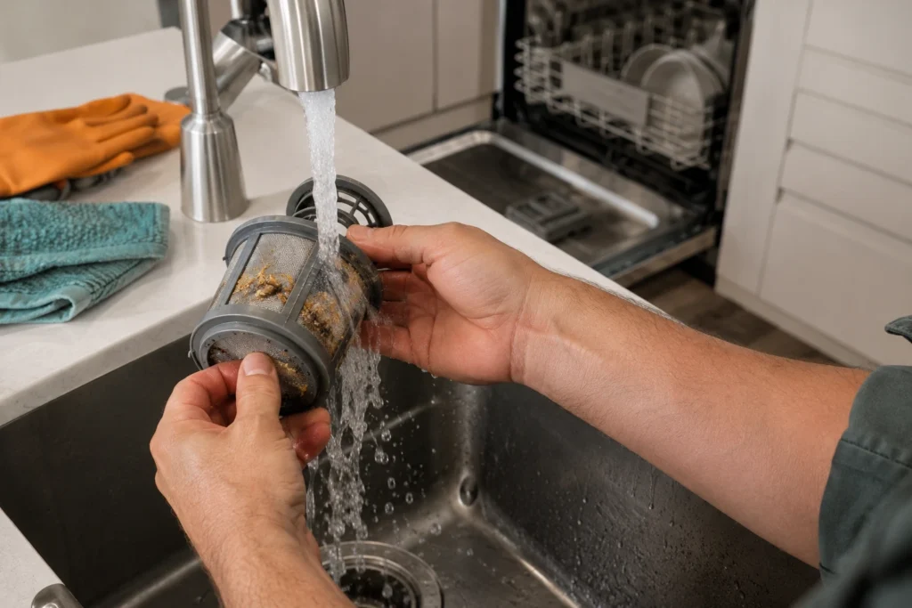 why is my dishwasher not draining